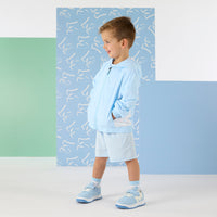 PREORDER SS26 Mitch & Son OLIVER Blue & White Panel Logo Hooded Jacket