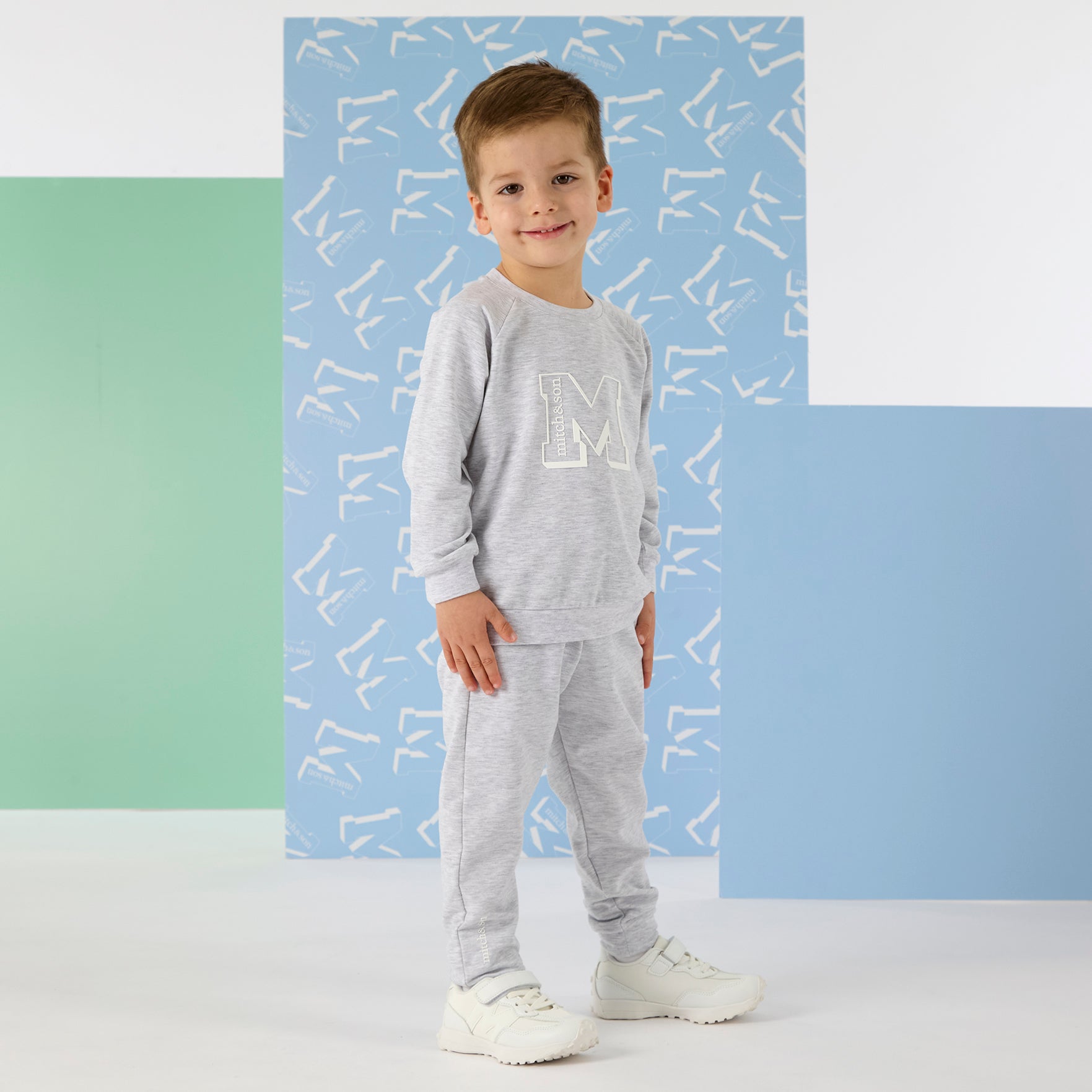 PREORDER SS26 Mitch & Son OWEN Grey & White Logo Tracksuit