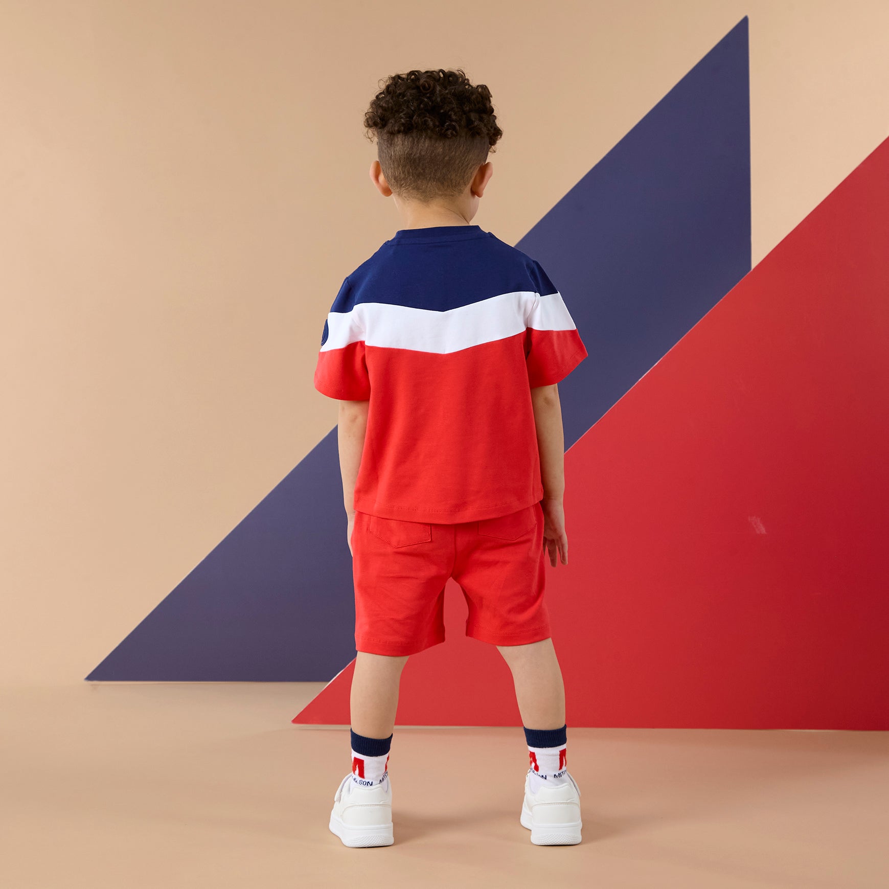 PREORDER SS26 Mitch & Son PACO Red Navy & White Logo Shorts Set