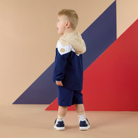 PREORDER SS26 Mitch & Son PETER Beige Navy & White Colour Block Hooded Jacket