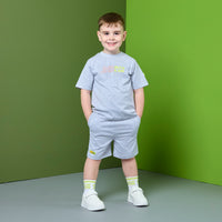 PREORDER SS26 Mitch & Son JNR RAY Grey Green & Orange Logo Shorts Set