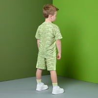 PREORDER SS26 Mitch & Son JNR RUDY & RON Green Logo Lines Shorts Set