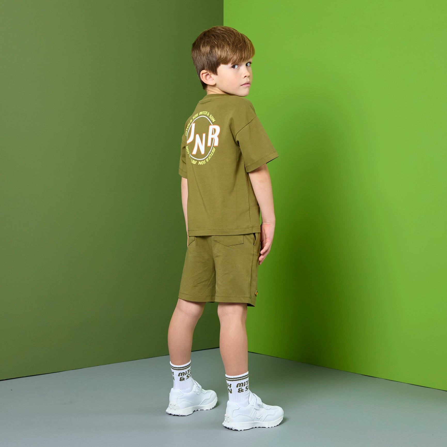 PREORDER SS26 Mitch & Son JNR RYDER & RILEY Green Logo Shorts Set