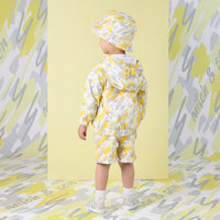 SS25 Mitch & Son GEO Yellow White & Grey Doodle Print Hooded Jacket