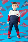 AW24 Mitch & Son BOBBY Navy Blue Logo Colour Block Tracksuit