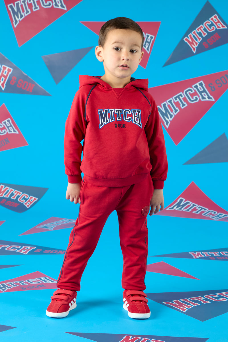Mitch & Son BENNY Red Logo Hoody Tracksuit