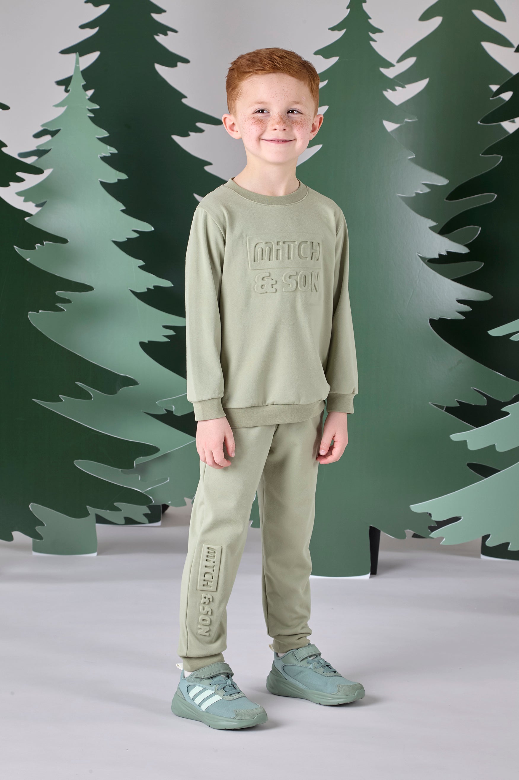 Mitch Son Junior CHRISTIAN Khaki Long Sleeve Logo Embossed