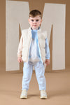 Mitch & Son ANDY Pale Blue & Beige Reversible Gilet