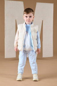 Mitch & Son ANDY Pale Blue & Beige Reversible Gilet