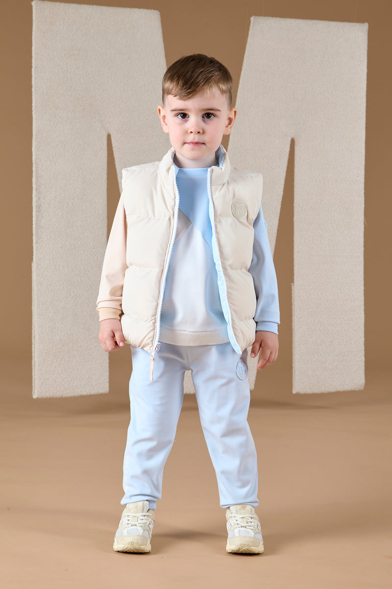 Mitch & Son ANDY Pale Blue & Beige Reversible Gilet