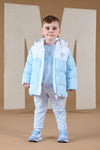 Mitch & Son ALFIE Pale Blue Faux Fur Padded Jacket