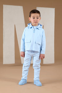 Mitch & Son BILLY Pale Blue Twill Hooded Shacket