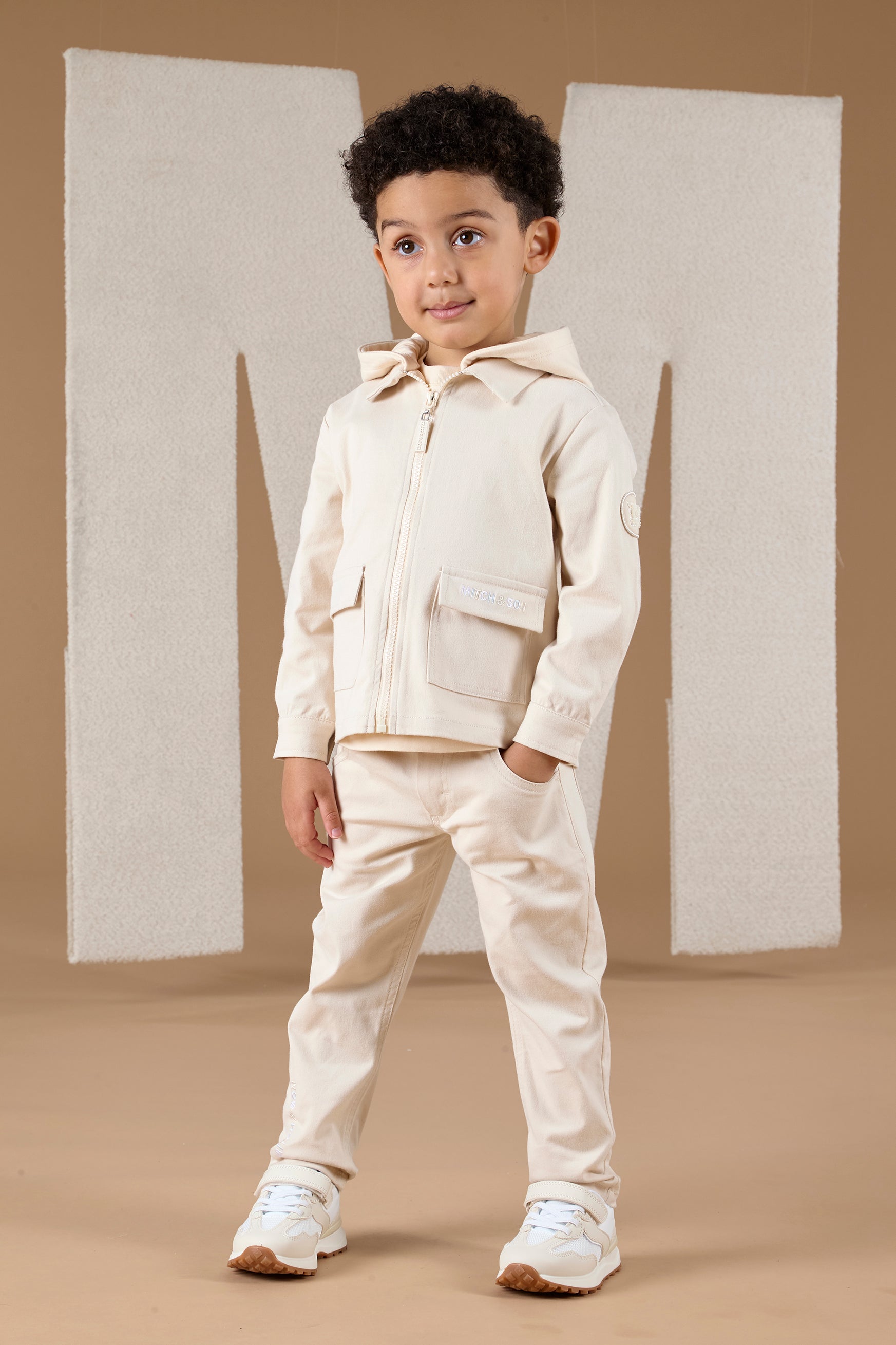 Mitch & Son BILLY Beige Twill Hooded Shacket