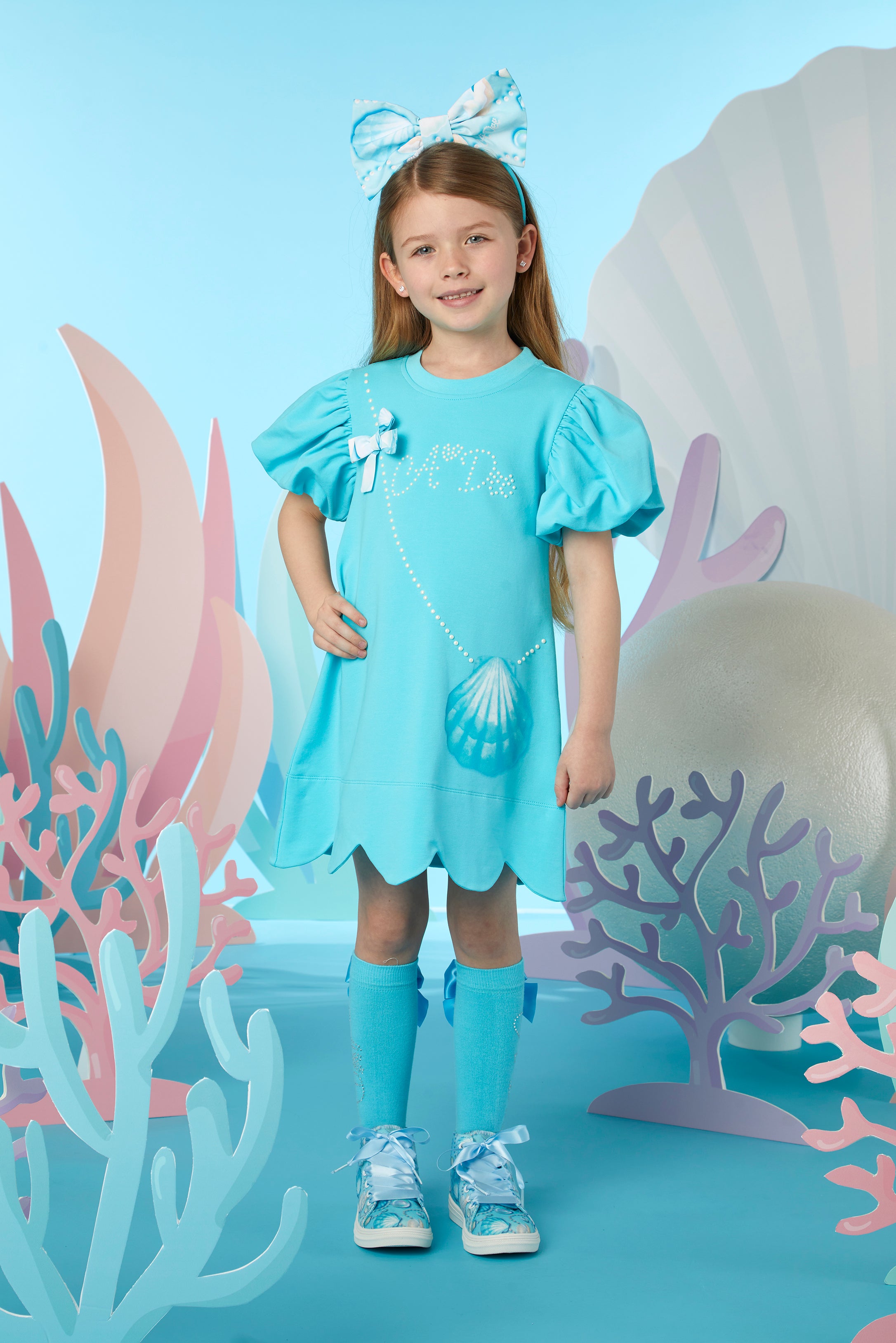 ADee OLYMPIA Aruba Blue Shell Sweat Dress