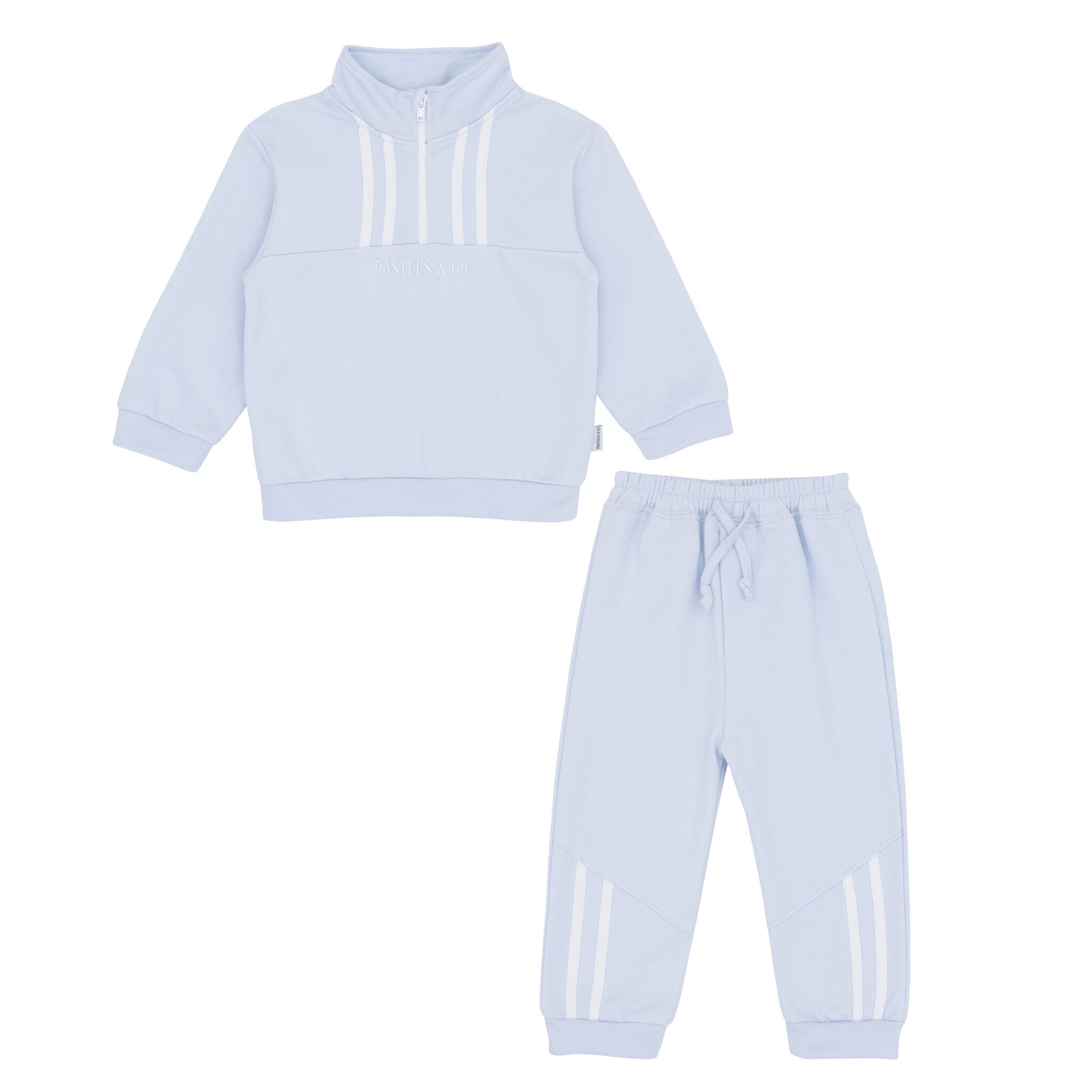 AW25 Pastels & Co BREMNER Blue Logo Lines Zipper Tracksuit