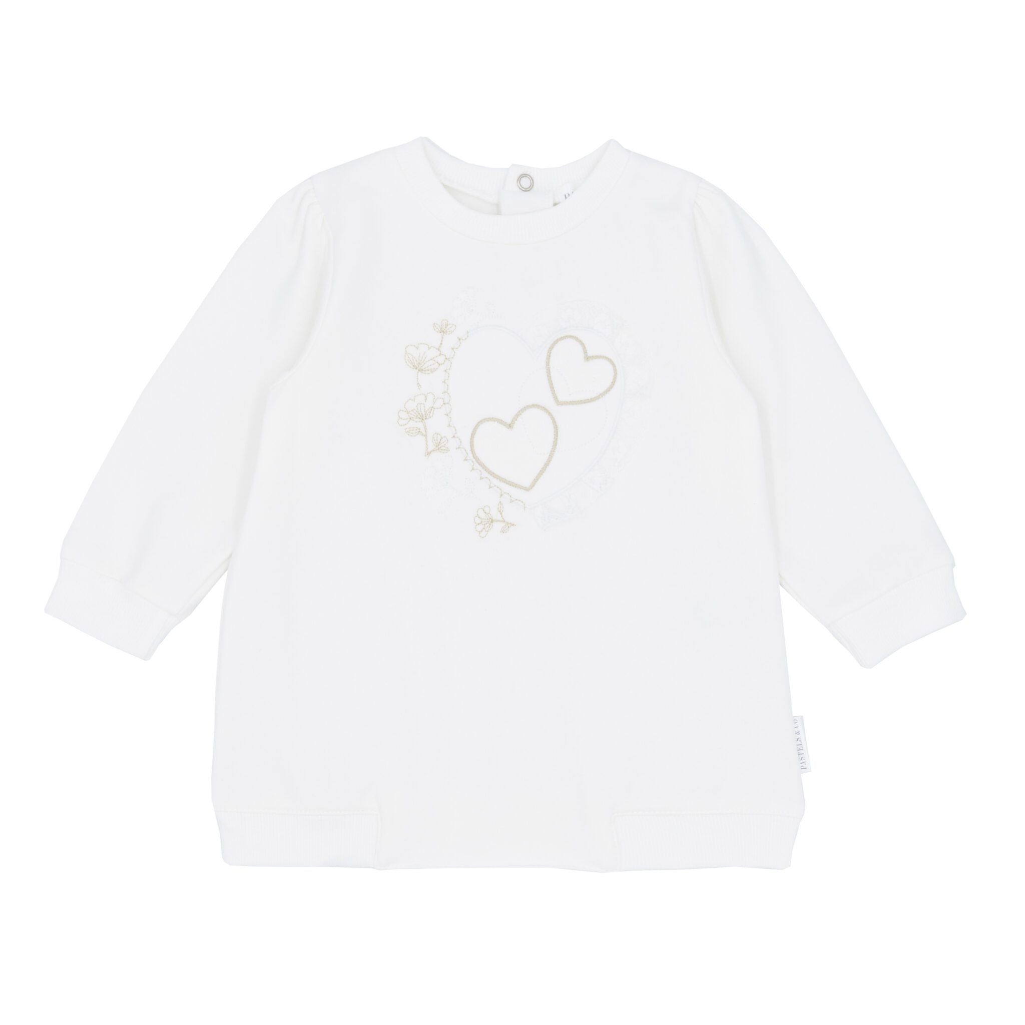 AW25 Pastels & Co BRIAR Ivory Hearts & Flowers Sweatshirt Dress