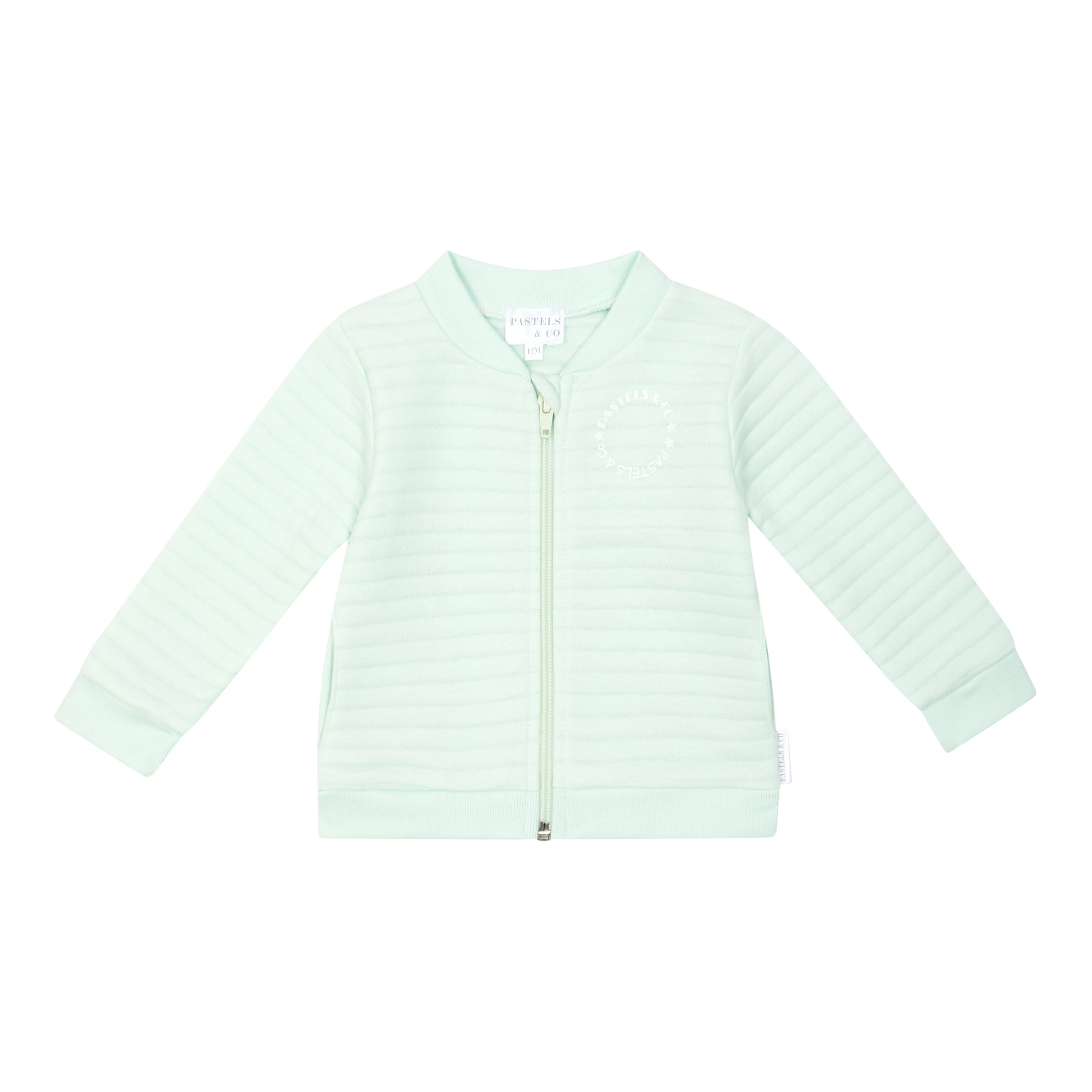 SS26 Pastels & Co BRODY Mint Green Quilted Logo Jacket
