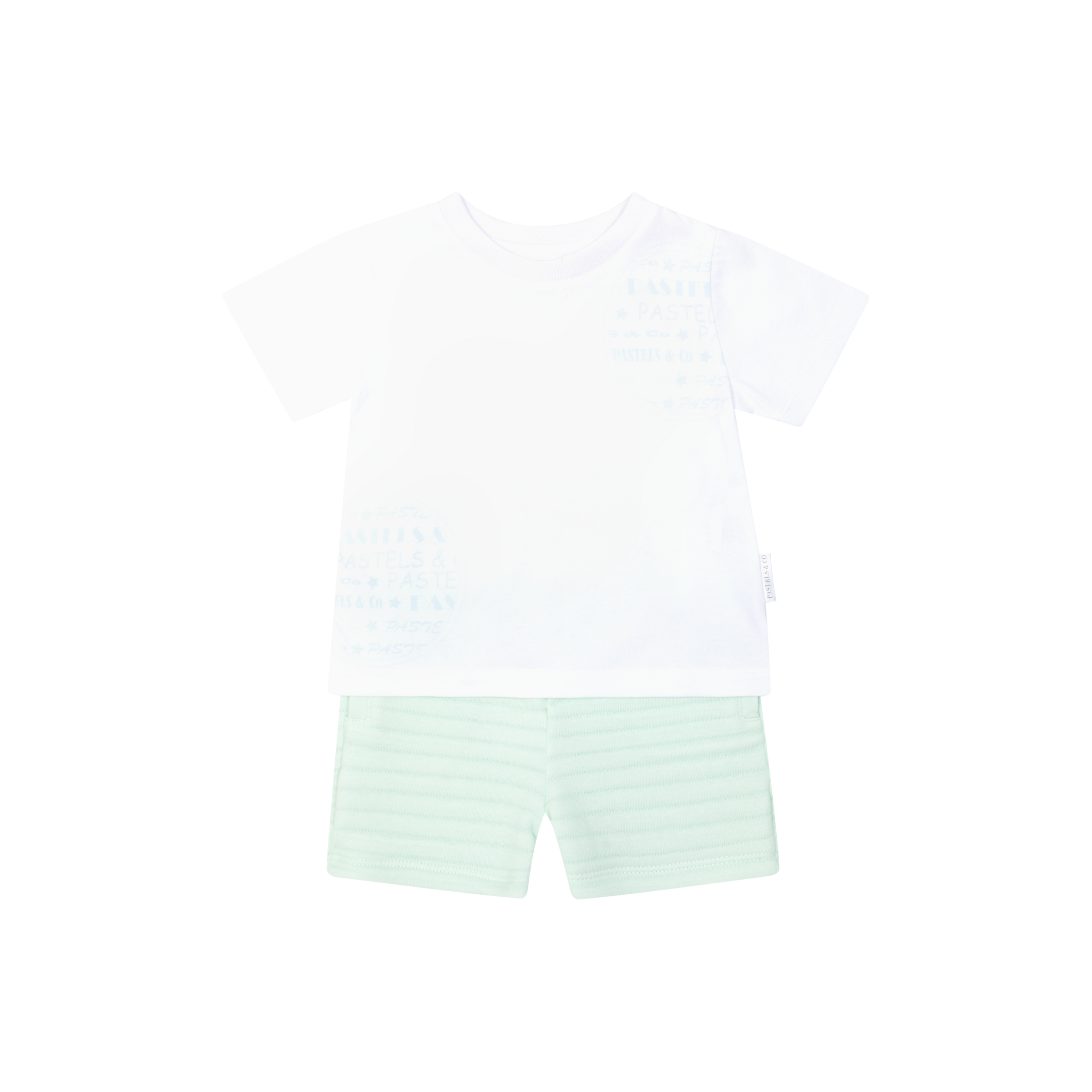 SS26 Pastels & Co BEAR Mint Green & White Circle Logo Shorts Set