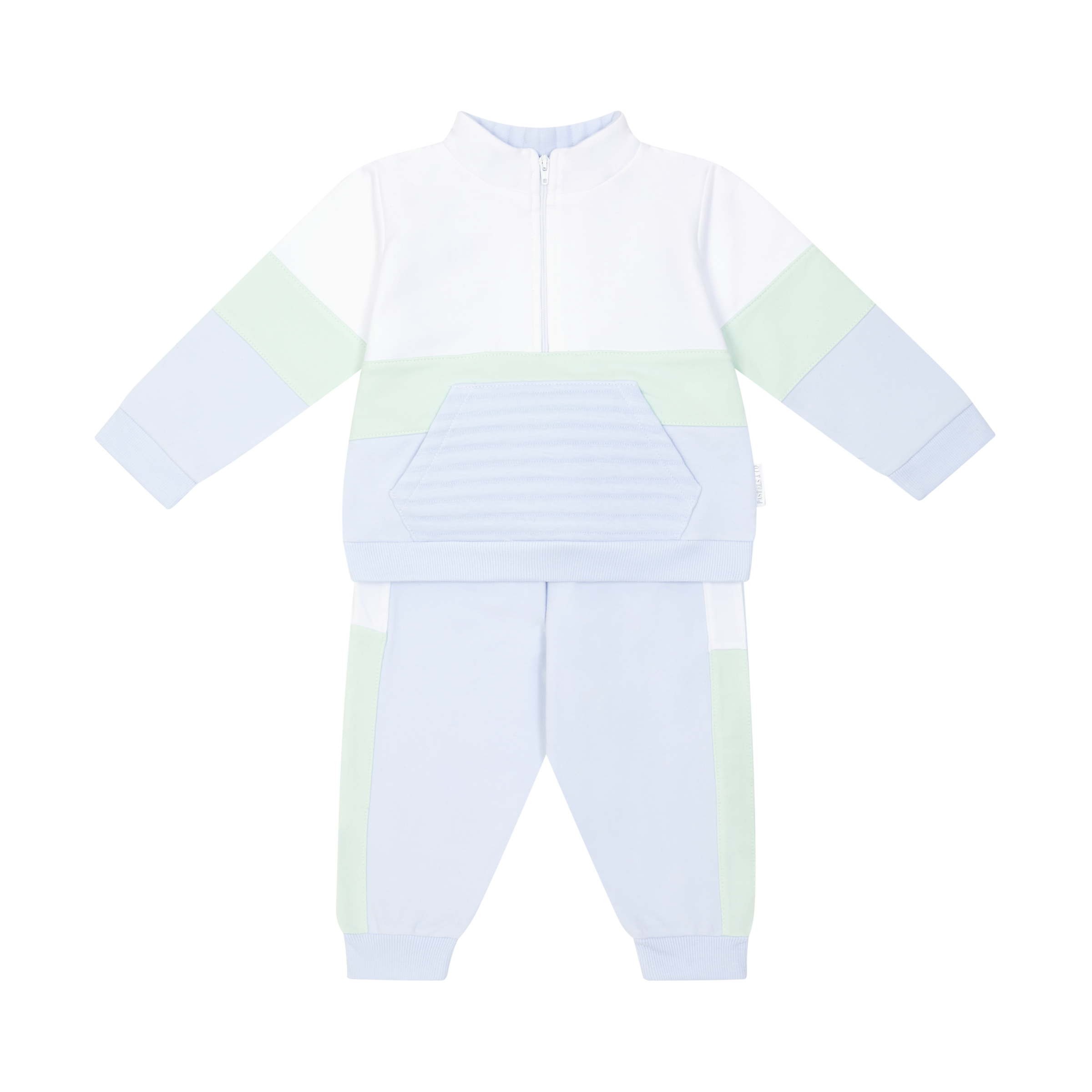 SS26 Pastels & Co BOSTON Mint Green White & Pale Blue Zipper Tracksuit