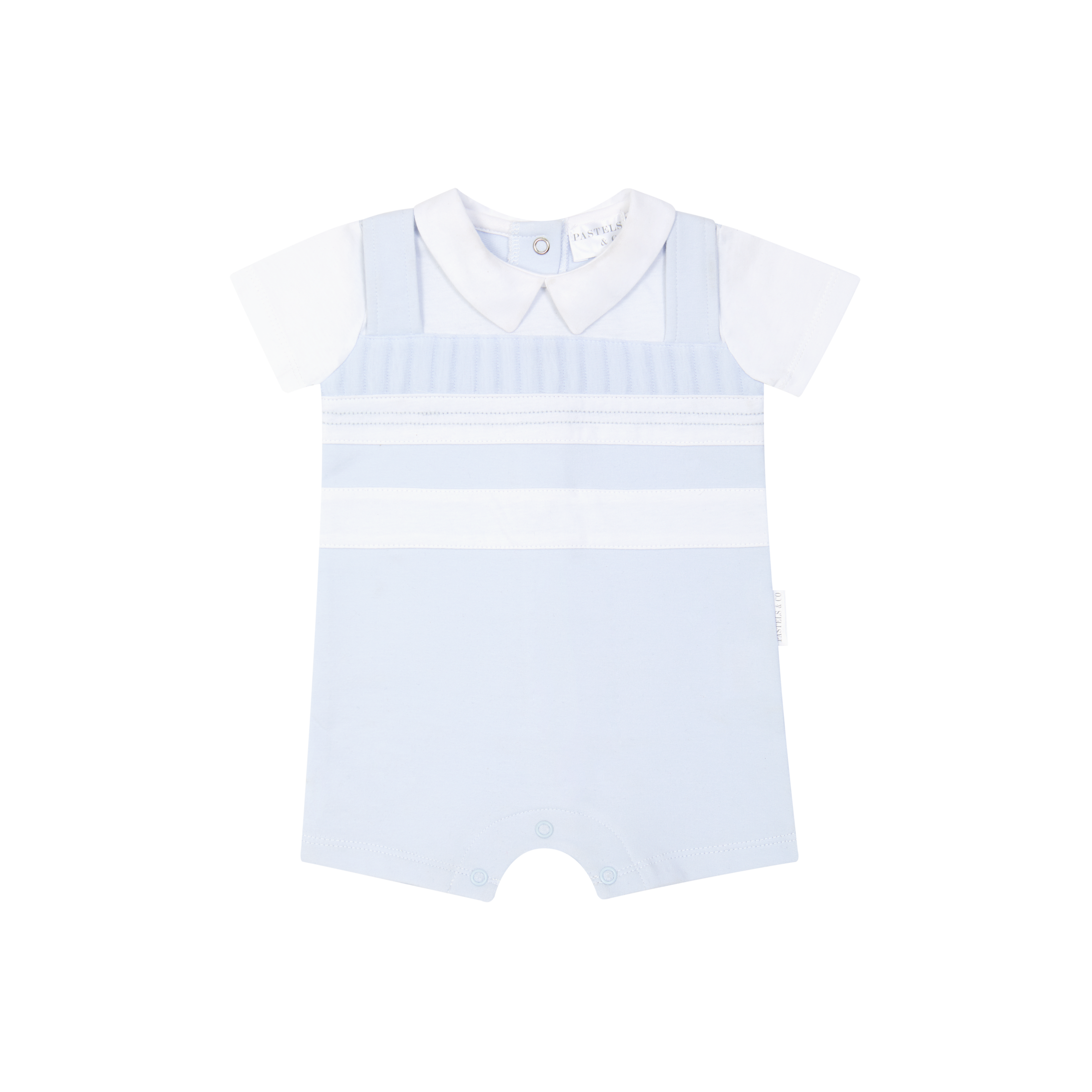 SS26 Pastels & Co BUCKLEY Pale Blue & White Striped Romper