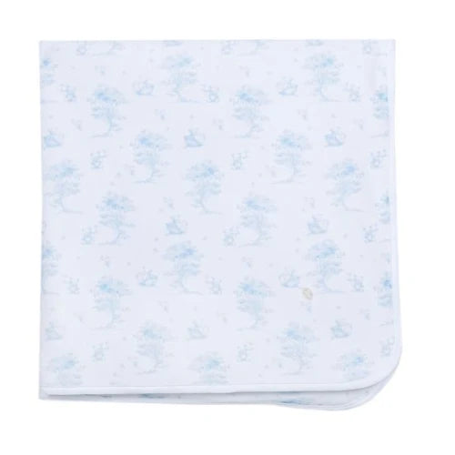 Patachou Boys Blue Velour Bear Printed Blanket
