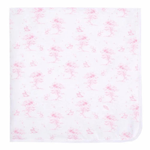 Patachou Girls Pink Velour Bear Printed Blanket