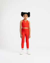 AW25 Bonini ASPIRE Red & White Logo Crop Sport Top