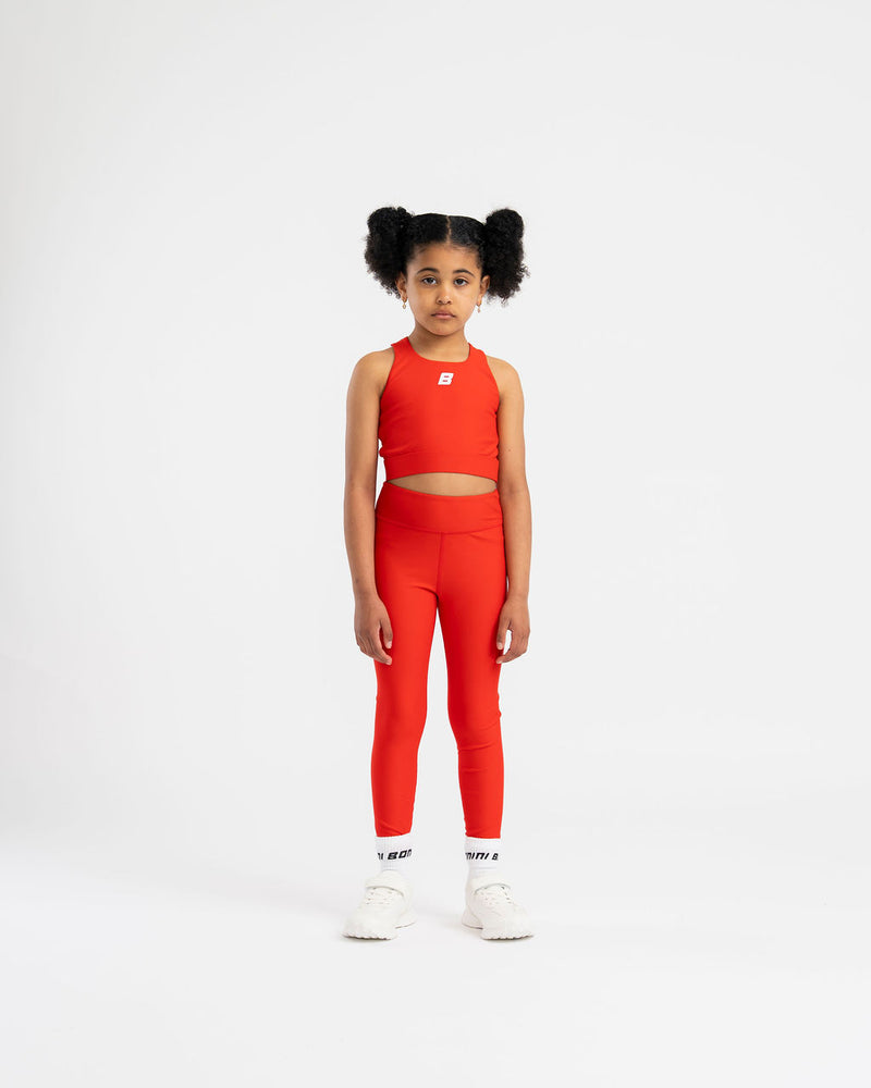 AW25 Bonini ASPIRE Red & White Logo Crop Sport Top
