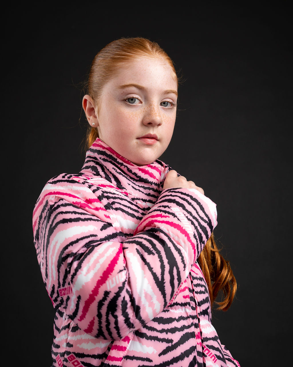 AW25 Bonini DAZZLE Pink & Black Printed Puffer Jacket
