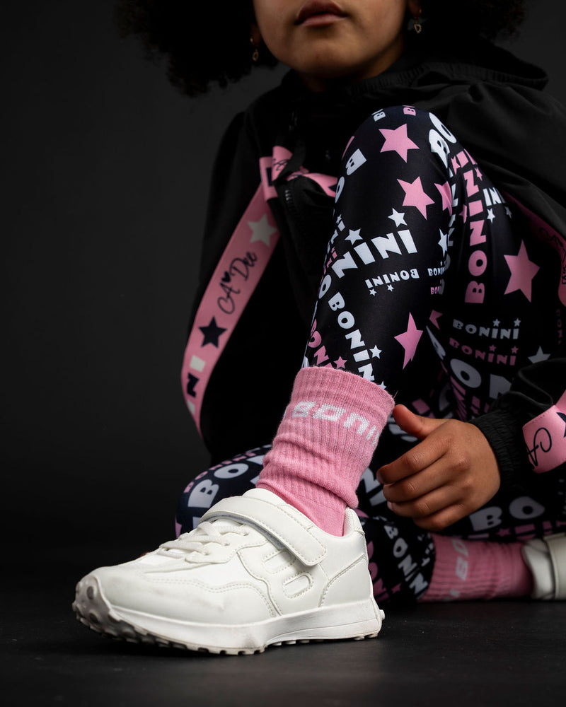AW25 Bonini TWIRL Pink & White Logo Sport Socks