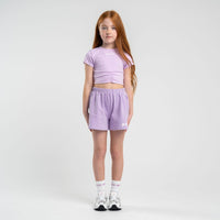 SS25 Bonini ASPIRE Lilac & White Logo Sweat Shorts