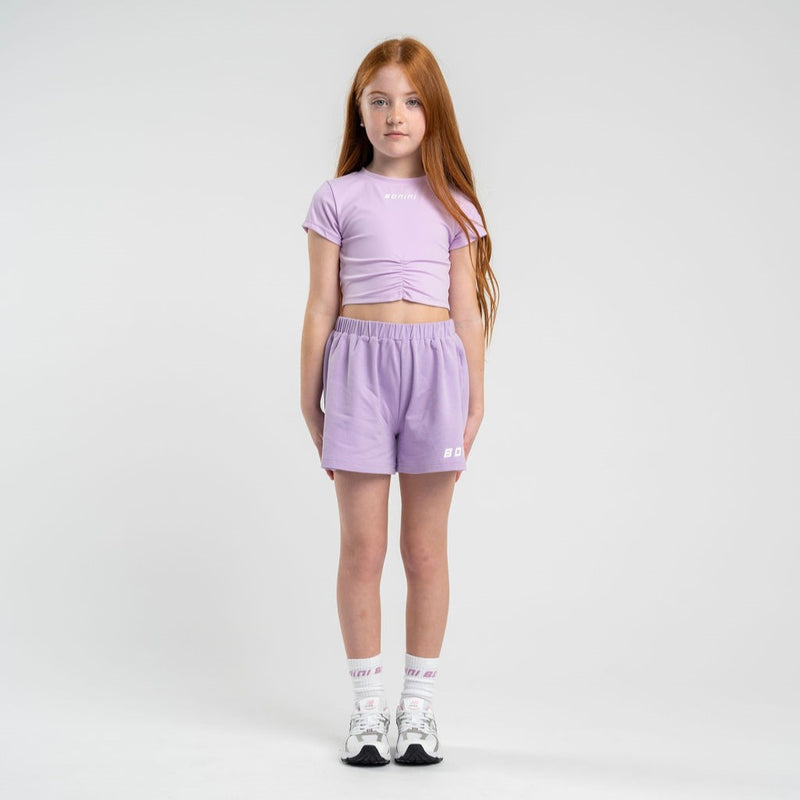 SS25 Bonini ASPIRE Lilac & White Logo Sweat Shorts