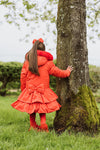 AW23 ADee SERENA Red Faux Fur Hooded Bows Jacket / Coat
