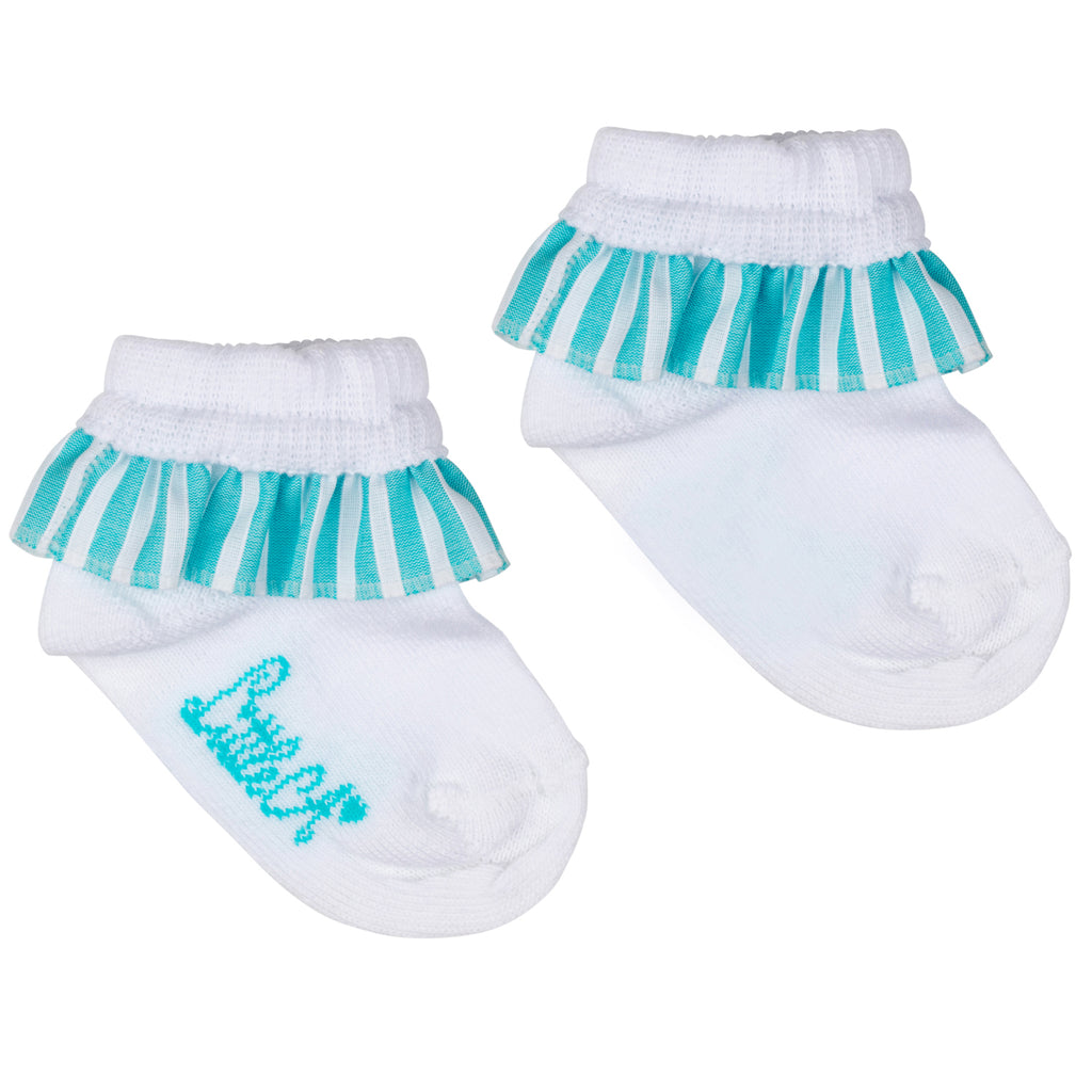 SS24 Little A KRISTIE Bright White Striped Ankle Socks