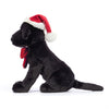Jellycat Christmas Winter Warmer Pippa Black Labrador Dog Soft Toy