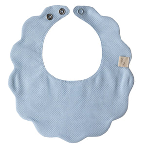 SS24 Baby Gi Pale Blue Scallop Pique Bib