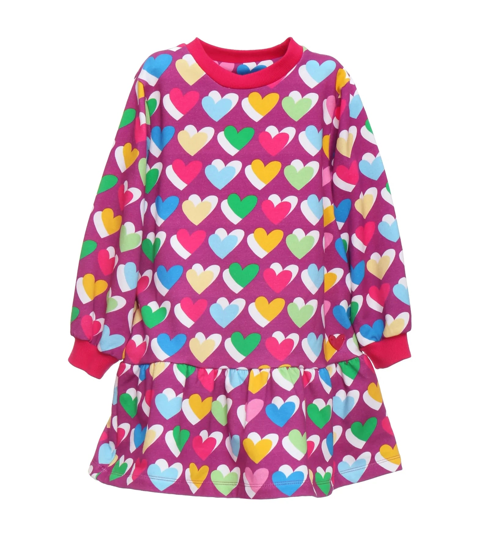 AW25 Agatha Ruiz De La Prada Junior Purple Multicoloured Heart Print Dress