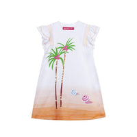 SS26 Agatha Ruiz De La Prada JNR White & Orange Palm Trees Dress