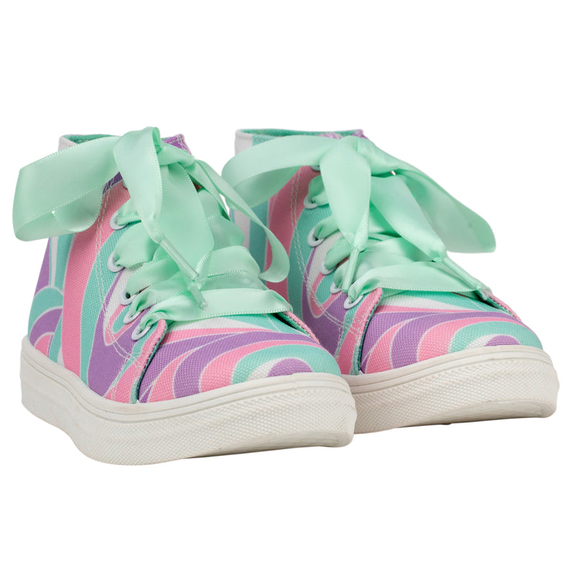 SS24 ADee JAZZY Lilac Printed Canvas High Tops