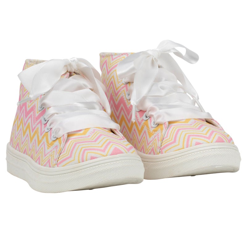 SS24 ADee JAZZY Pink Fairy Printed Canvas High Tops