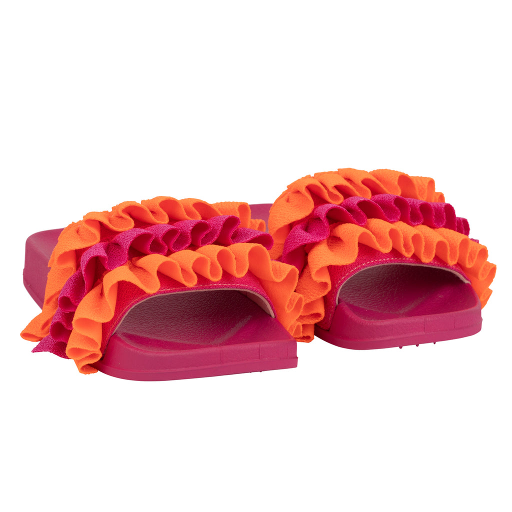 SS24 ADee FRILLY Hot Pink Frill Sliders