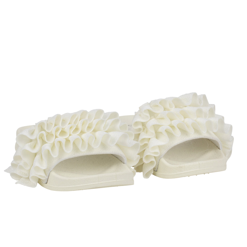 SS24 ADee FRILLY Bright White Frill Sliders