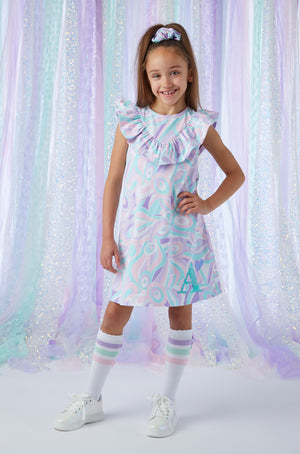 SS24 ADee NATASHA Lilac Pastel Print Jersey Dress