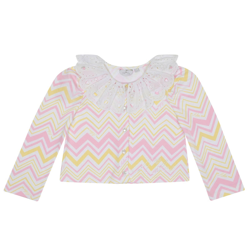 SS24 ADee LUCY Bright White Chevron Cardigan