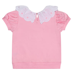 SS24 ADee LINDA Pink Fairy Broderie Anglaise Sweat Short Set