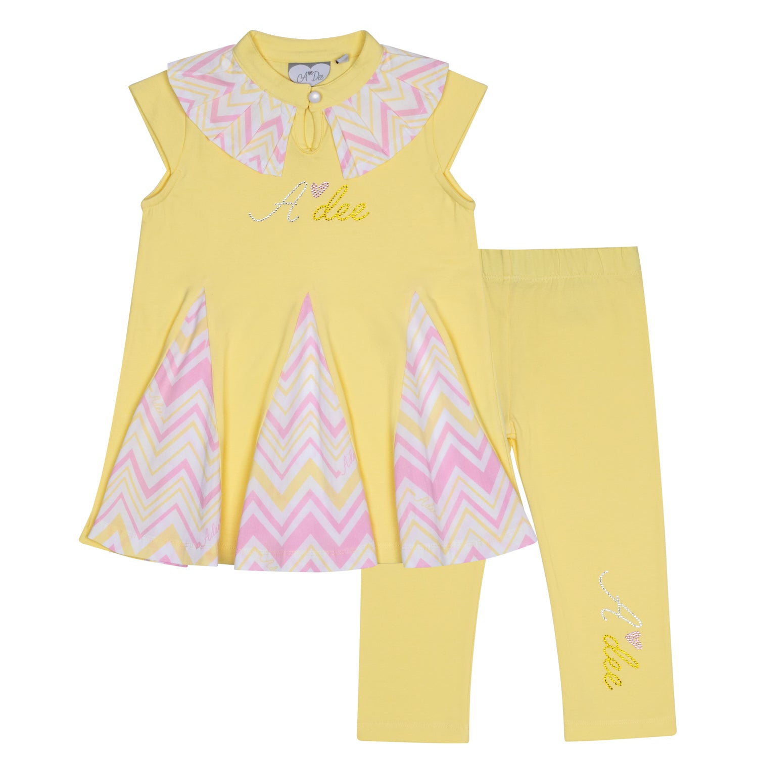 ADee LOTTIE Lemon Cake Chevron Insert Legging Set