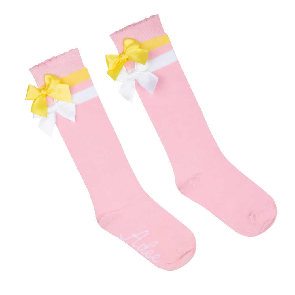 SS24 ADee LELLI Pink Fairy Bow Knee High Socks