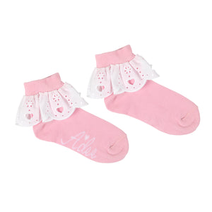 SS24 ADee LENNI Pink Fairy Broderie Anglaise Ankle Socks