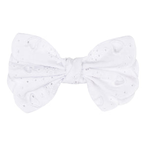 SS24 ADee LEVI Bright White Broderie Anglaise Bow Hair Clip