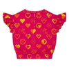 SS24 ADee MELISSA Hot Pink Colour Block Heart Print Poly Short Set